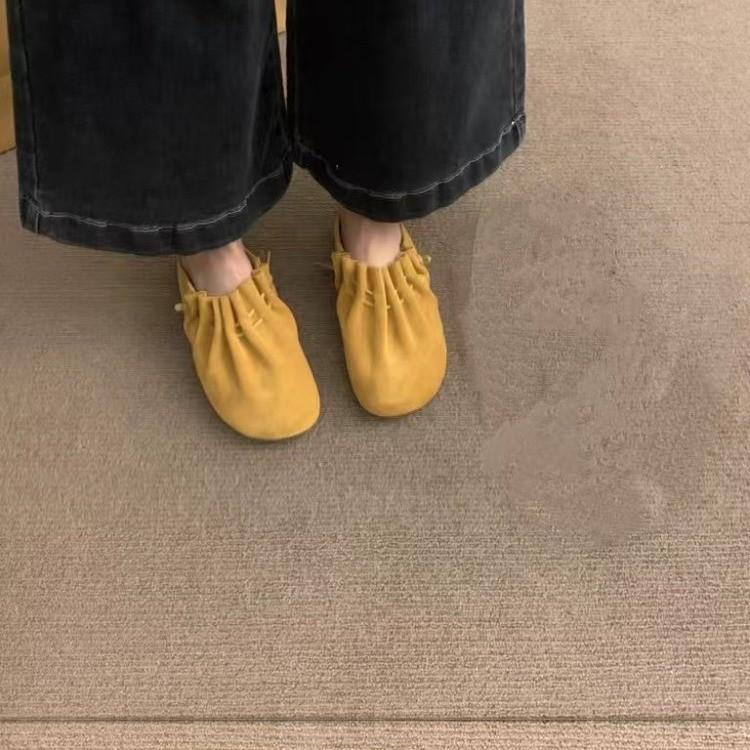 2025 Women's Summer Pleated Half Slippers: Versatile Lazy Sandals
