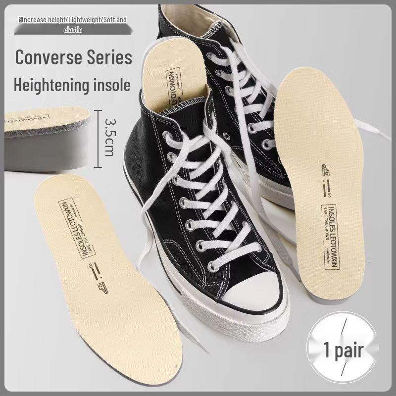 Palmilhas para Sapatos de Lona: Aumento de Altura, Suporte de Arco, Resistente a Odores, Absorção de Choque para Homens e Mulheres