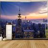 New York Sunset Skyline Tapestry - Empire State Building Cityscape Wall Hanging