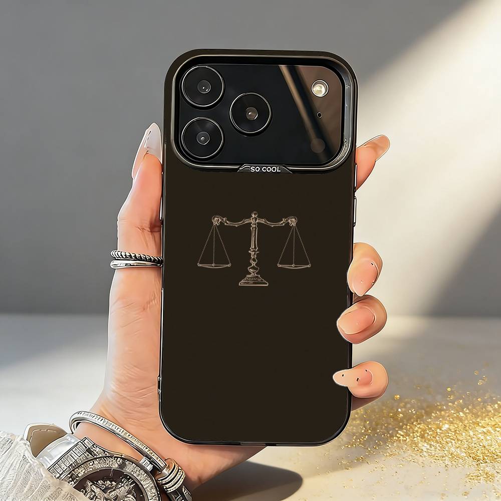 

L-Law L-Lawyer J-Judge J-Justice Phone Case For iPhone17,16,15,14,13,12,11,Pro,MAX Gray Matte Silicone Black Cover iPhone13PRO