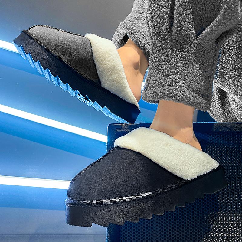 Wintermode, leichte, rutschfeste, verschleißfeste, dicke Sohle, verdickte und plüschige, warme Baumwollschuhe für zu Hause, lässige Baumwollpantoffeln
