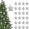 4Pcs 5CM Glitter Star Christmas Decoration Hanging Xmas Tree Pendant Ornament for Home Decor New Year 2026 DIY Gift Accessories