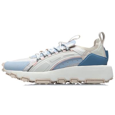Li Ning Zhu Guang Classic Casual Low-Top Running Shoes Women Sneakers Blue Gray AGCR102-2