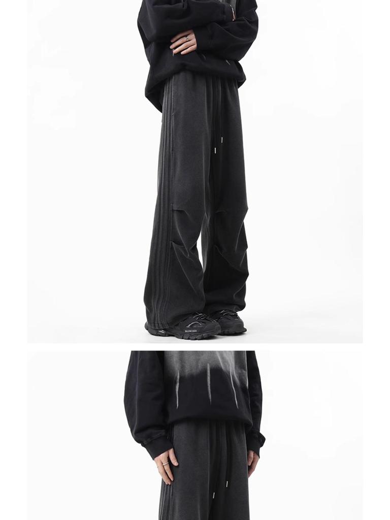 Unisex Retro Wide-Leg Sweatpants - Autumn/Winter Casual Streetwear