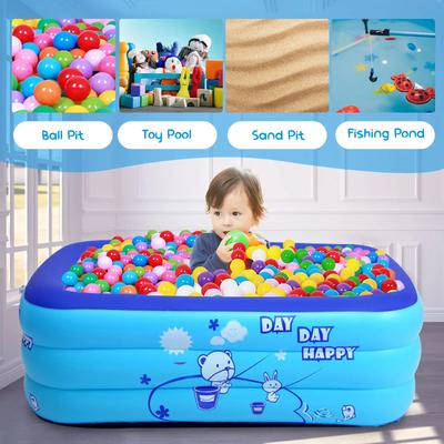 Inflatable Swimming Pool with Bubble Bottom Family Summer Outdoor Water Play Thicken Pool Bathtub for Family Party Tools