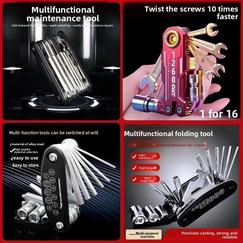 Multifunctional Folding Screwdriver Set Wrench Household Universal Hexagon Combination Wrench Screwdriver 1 set
