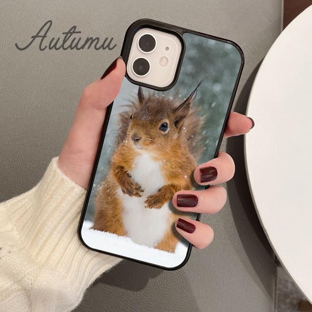 Cartoon Animal Squirrel Phone Case for iPhone 17 Air 15 16 16e 11 12 13 14 Pro Max Plus coque Fundas Shell