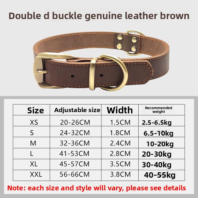 Hund Rindsleder Halsband Hund Halsband Retro Kupfer Hakenkopf Mittlere und große Hunde Haustierprodukte Langlebig und atmungsaktiv