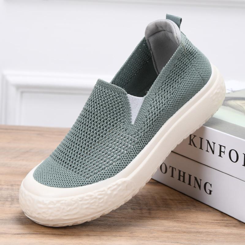 Весна и лето новая женская повседневная обувь сетчатая полая легкая женская обувь на одной педали 35 1729₽