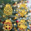 12 Unique Pieces Double-Sided Christmas Ornaments Golden Acrylic Ornaments