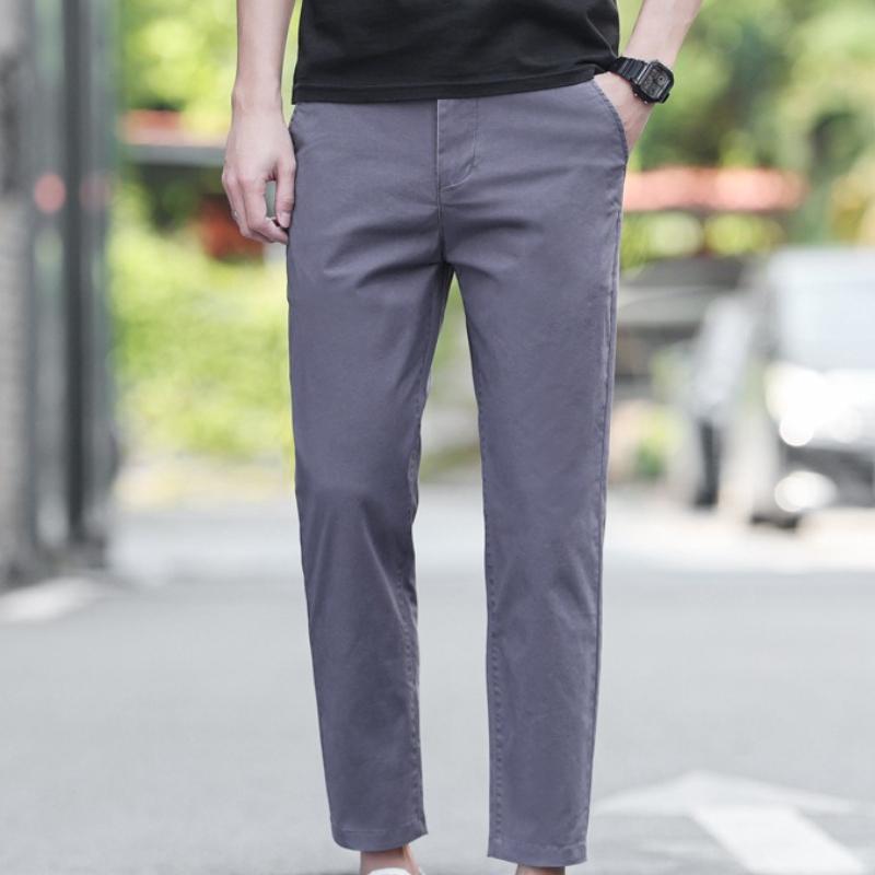 

Летние повседневные брюки для мужской новой модной тенденции прямого кроя, простые и универсальные, из удобной ткани, длиной до щиколотки 38