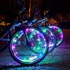 2026 New Colorful LED Wheel Lights Front and Rear Spoke Lights Cycling Decoration Tire Strip Light Accessories Bicycle Lights