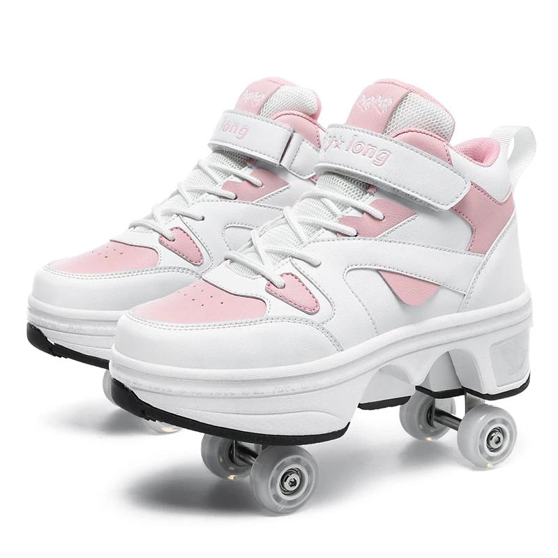 2025 New Roller Skates Students Outdoor Wheel Shoes Multi-functional Sports Shoes 33-43 Size High Quality Roller Skates