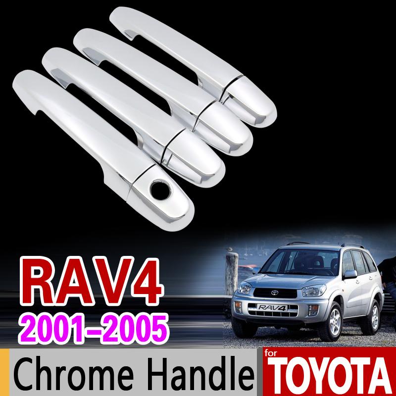 for Toyota RAV4 2001 - 2005 XA20 Chrome Handle Cover Trim Set 2002 2003 2004 RAV 4 Car Accessories Stickers Car Styling