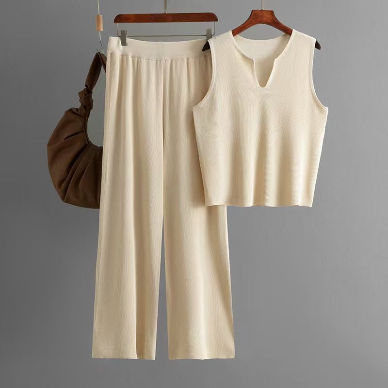 Fashion Wind New Fashion Casual Knitting Vest Pants Suit Knitted Vest and Pants Set