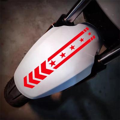 Motorcycle Fender Stickers Scooter Refit Striped Vinyl Decals Waterproof Safety Warning Tape Moto Styling Decoration Accessories