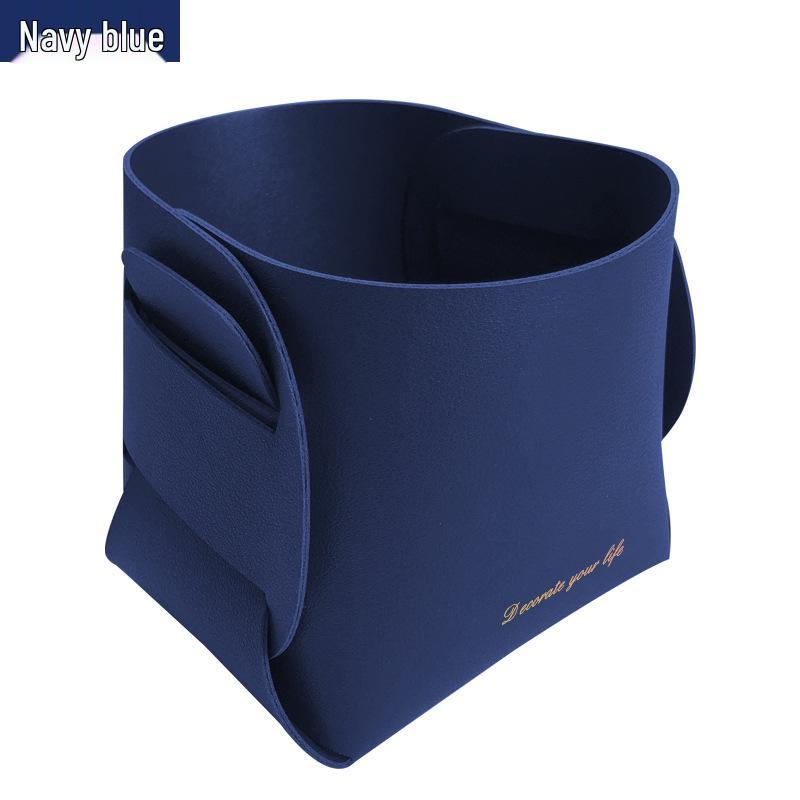 Foldable PU Leather Desktop Organizer: Cosmetics, Remote, Pens, and Key Holder