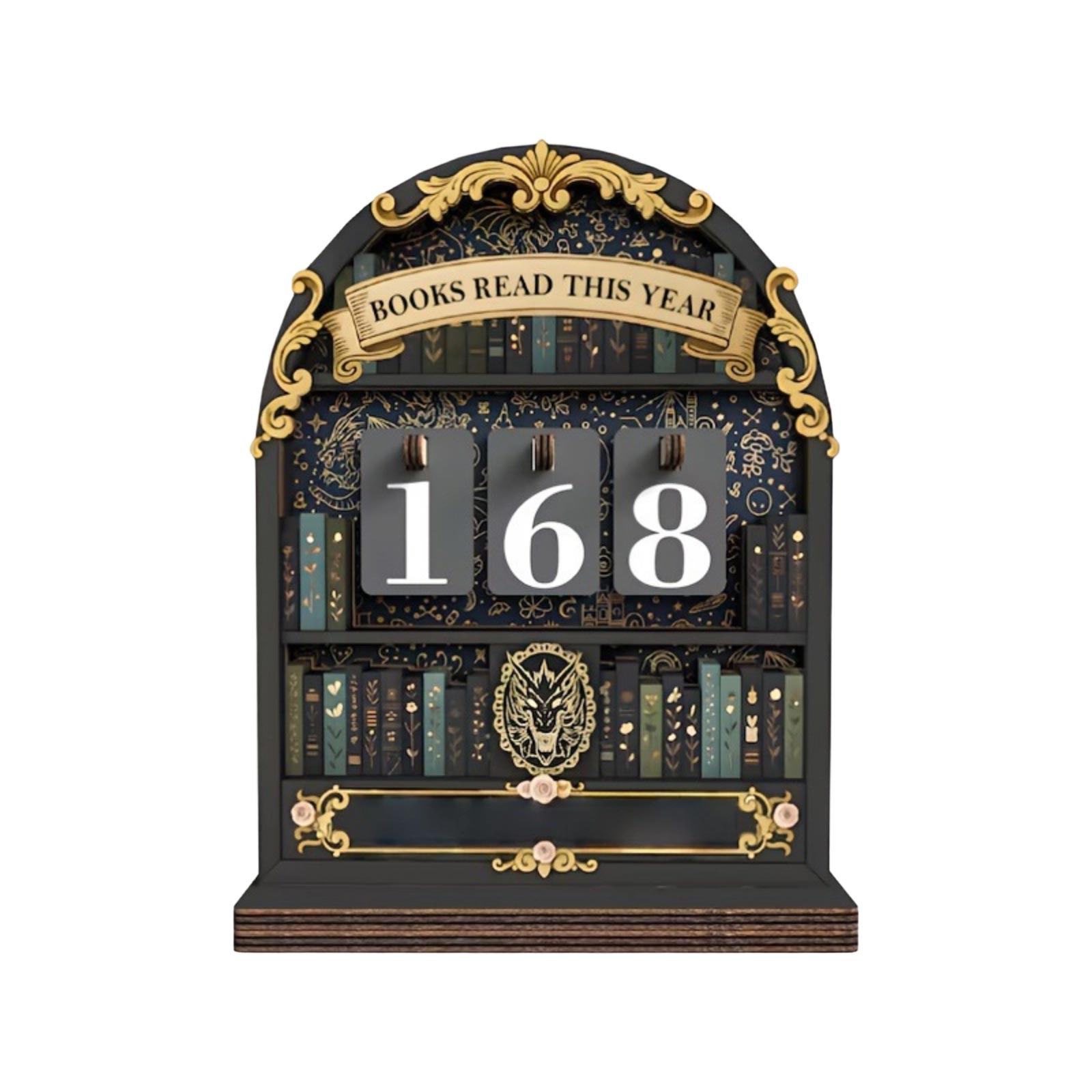 

Wooden Vintage Book Reader ; This Year s Can Track Up To Books. One Size