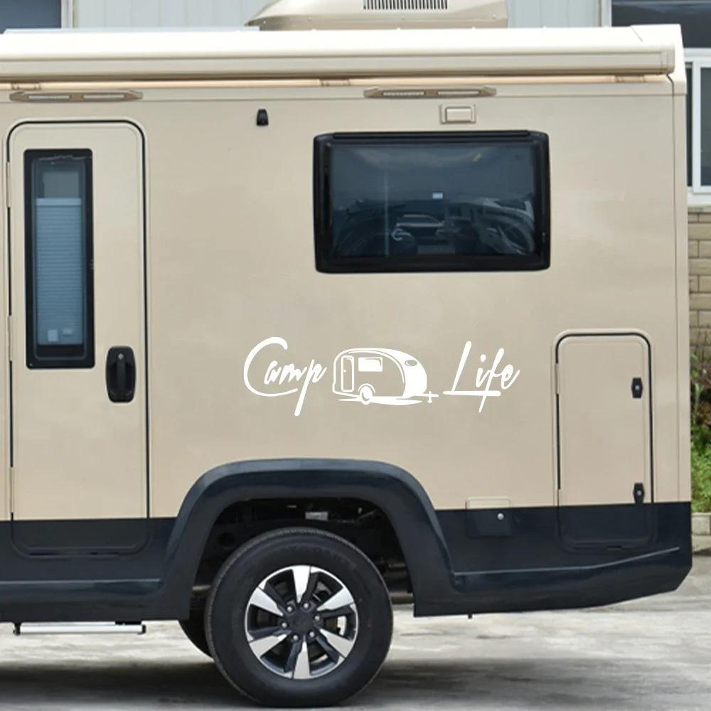 Creative Camper Life Rv Truck Car Sticker Motorhome Caravan Van Travel Decor Vinyl Decal Auto Body Tuning Decoration Accessories