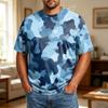 Camiseta Casual de Manga Corta para Hombre de Talla Grande, Cómoda, Transpirable, Corte Holgado, Tejido Suave, Cuello Redondo para el Uso Diario
