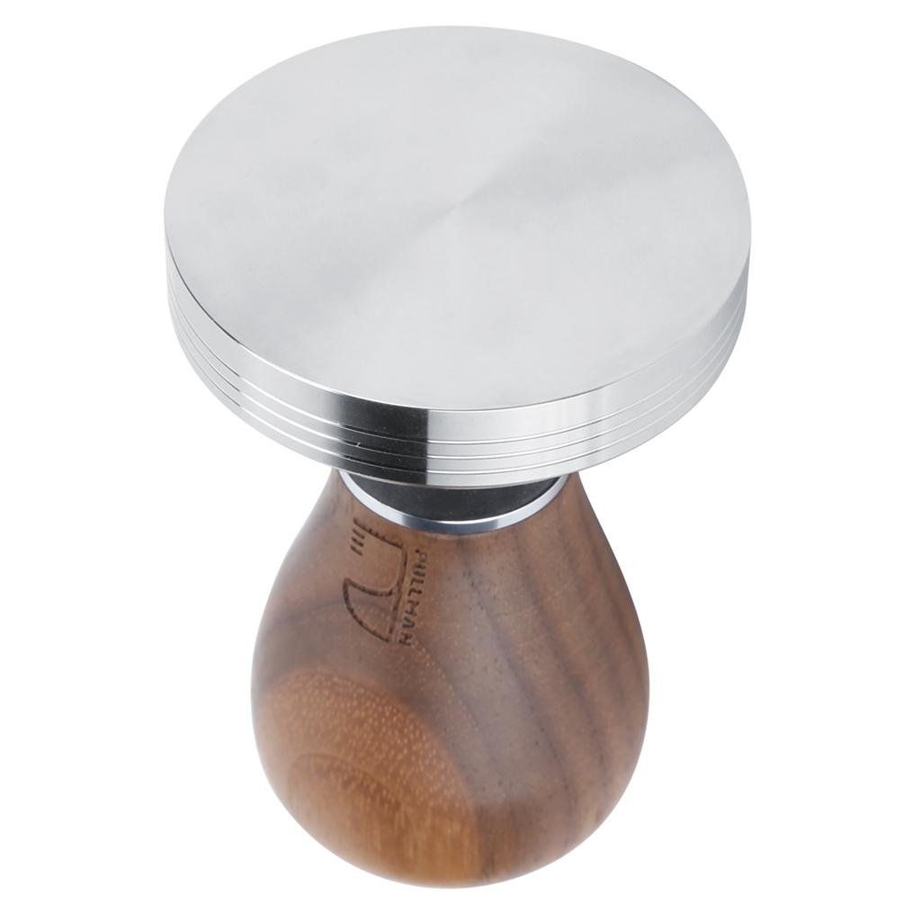 58mm Stainless Steel Flat Coffee Tamper Powder Pressed Hammer with Height Adjustable Wooden