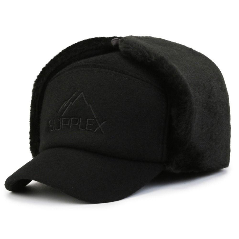 

Хлопковая плюшевая зимняя мужская шапка, ветрозащитная шапка с ушками, лыжные аксессуары, меховая шапка с ушками, для пожилых