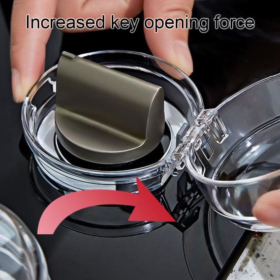 1 Pair Covers Stove Safety Transparent Heat-resistant PC Kitchen Safety Guard Gas Knob