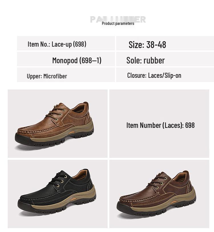 Men's Retro Leather Driving Shoes - Durable, Wear-Resistant Casual Footwear for Spring.