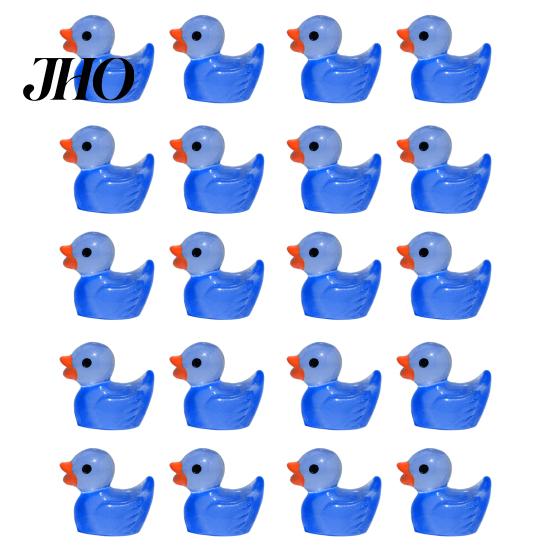 Duck-themed Room Accents 20Pcs Mini Duck Glow-in-the-dark Resin Ornaments Adorable Realistic Figurines Sculptures for Garden Home Party Decoration