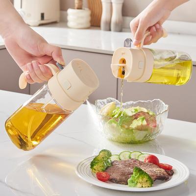 Dual-Function Oil Dispenser: Automatic Glass Spray & Pour Bottle, Leak-Proof, Large Capacity for Kitchen Use.