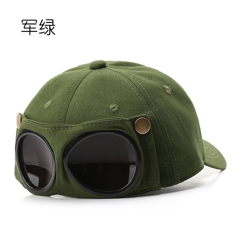 Fashion Pilot Hat Ins Korean Version Personality Glasses Baseball Cap Men Sunglasses Sunshade Spring Summer Versatile Hat