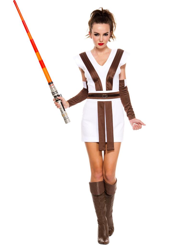 Star Wars Warrior Costume Sizes [Music Legs] 2-Piece Set, White/Brown, S/M