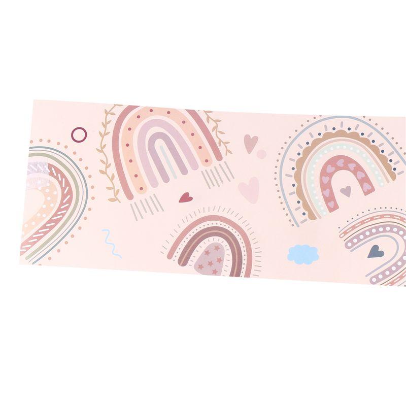 A20F-Bulletin Board Border Boho Rainbow Bulletin Board Border Trim Self Adhesive 65.6Ft For Classroom Decorations