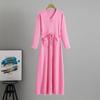 French Knitted A-line Dress & Matching Coat - Women's Slimming Autumn/Winter Woolen Base Layer