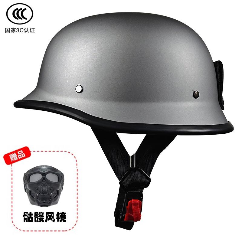 German Crafted Vintage Steel Cruiser Helmets | Half Face Unisex Motorcycle Helmets | DOT Certified for Reliable Protection