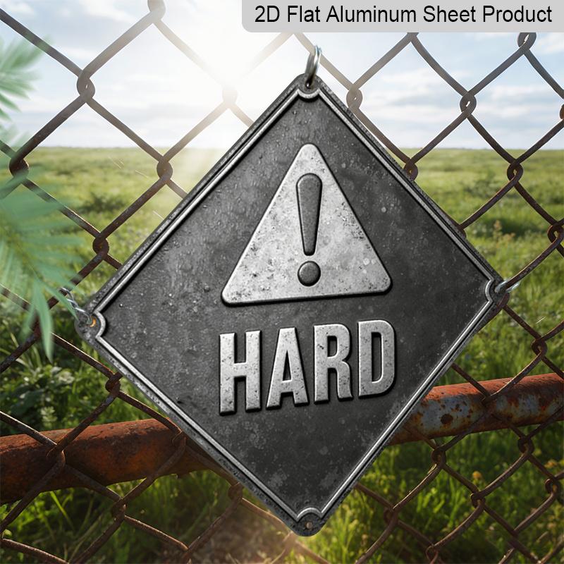 2D Flat - 1pc Hard Object Warning Theme, Decorative Gift for A Colleague, A Vintage Metal Sign, Suitable for Decorating Gyms, Garages, Warehouses
