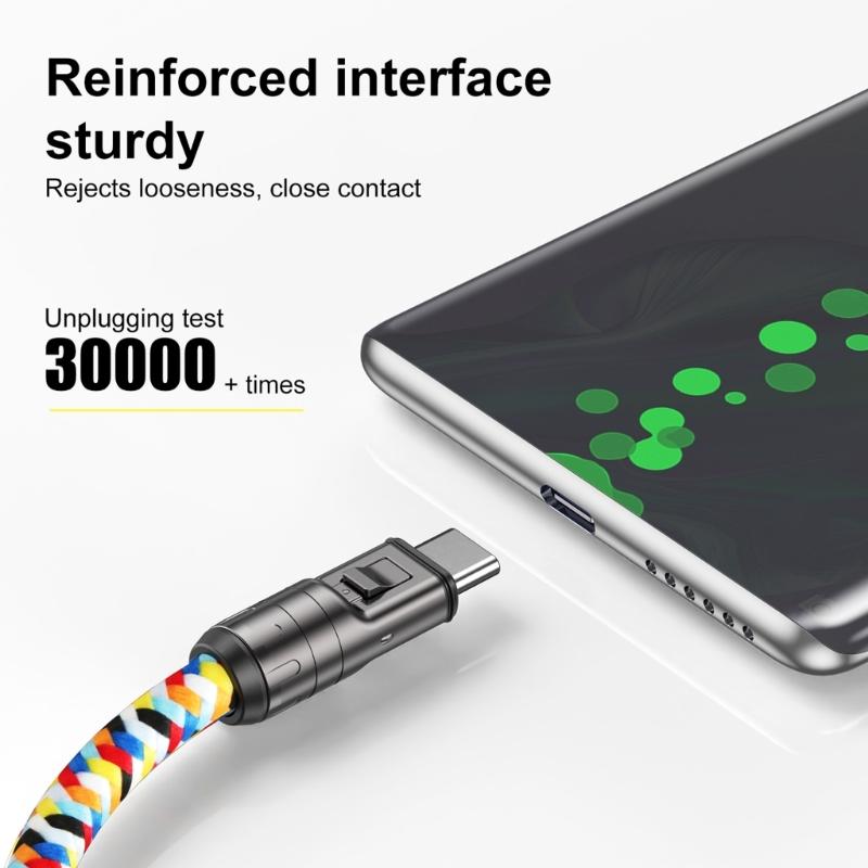 Portable Mobile Phone Lanyard PD240W Charging Cable, 2 in 1 USB Type C Data Cord Quick Charging Cable for Travel