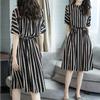Elegant Women's Summer Dress Stylish European Design With Slim Fit Striped Pattern