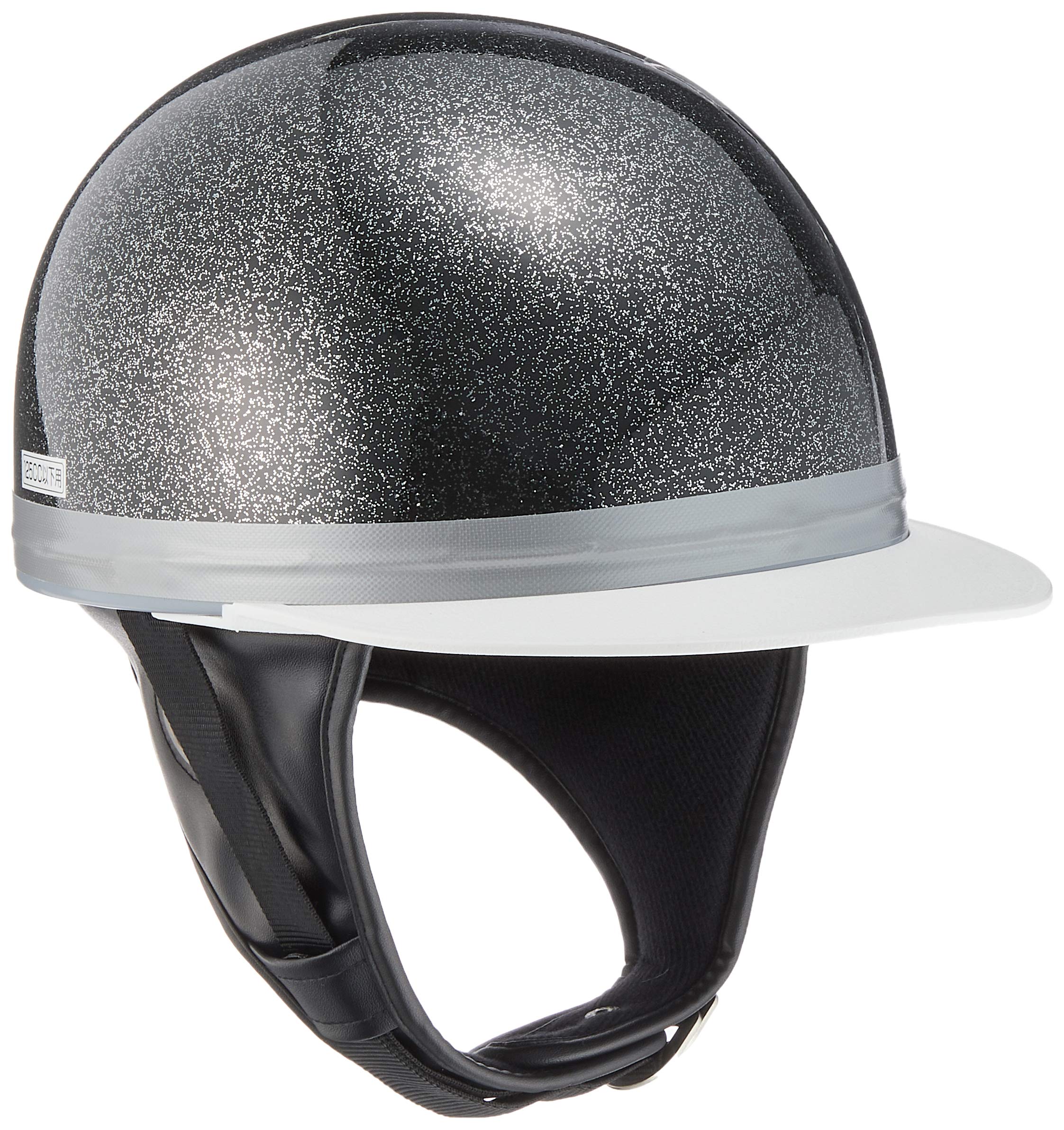 

Bike Parts Center Helmet Half Cork Half Three Button Black Lame Free Size (Head Circumference 57cm~60cm) 701002