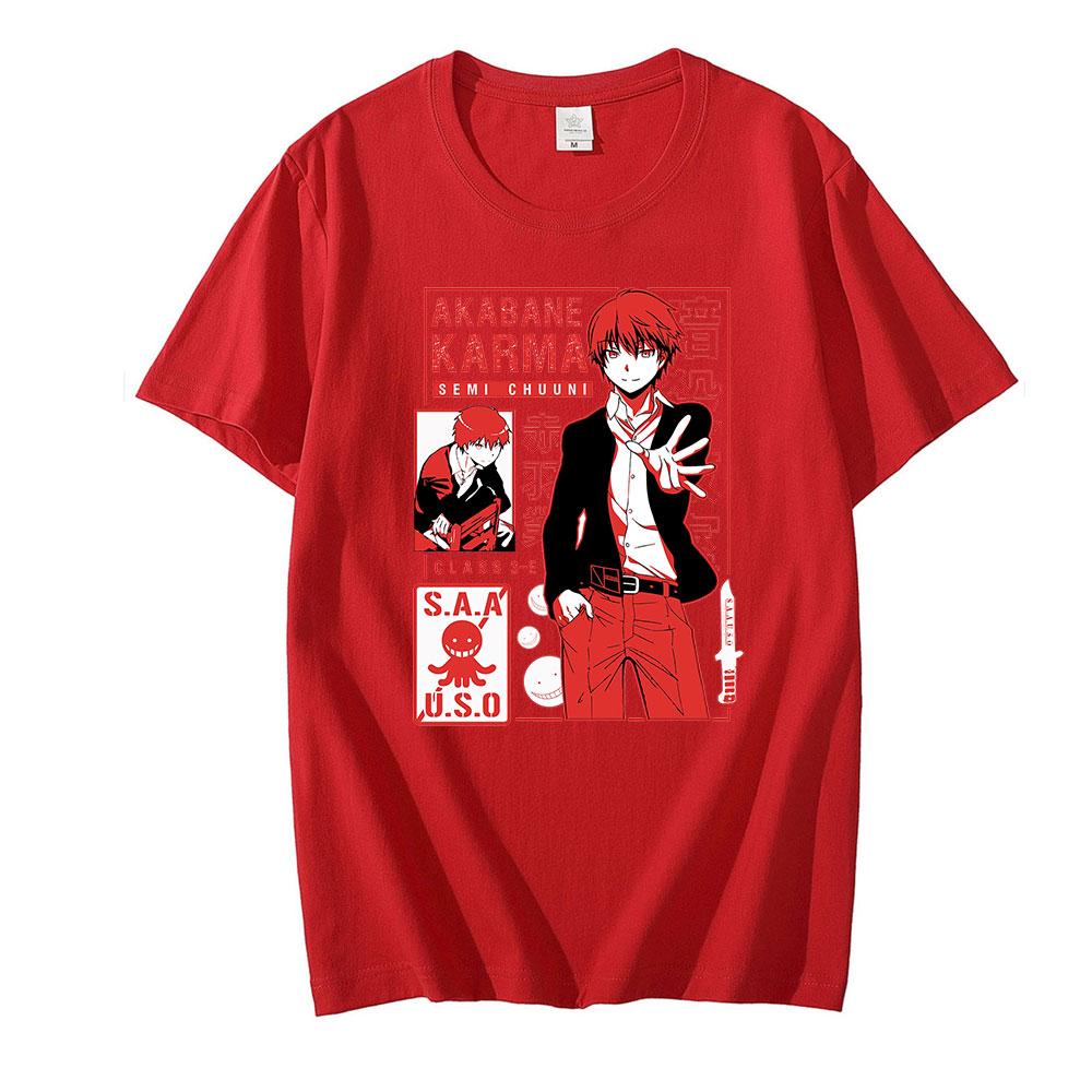 

Аніме Рисунок Assassination Classroom Classic T Shrit Women Men Funny Cartoon Karma Akabane Графічні футболки Nagisa Shiota T-Shirt Аніме Топи XS червоний