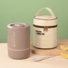 Large Capacity Thermal Lunch Box Round Insulated Lunch Box Portable Lunch Container Set  School