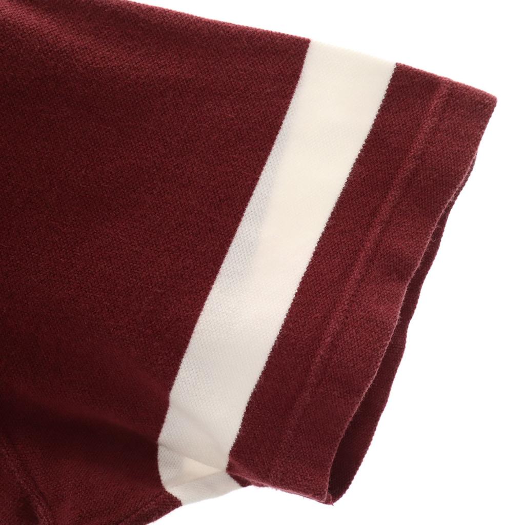 Chaps Border Pattern Short Sleeve Polo Shirt LL Bordeaux Kanoko Hiyoku Men's Used