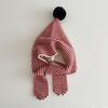 Kids Autumn-Winter Warm Thick Knit Hat Scarf Set Versatile Wool Knitted Ear Protector Cap Skullies For Boys And Girls