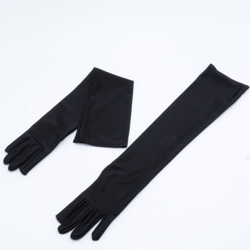 

Sun Protection Etiquette Long Red Female Dance Gloves for Performance Black Long 43cm