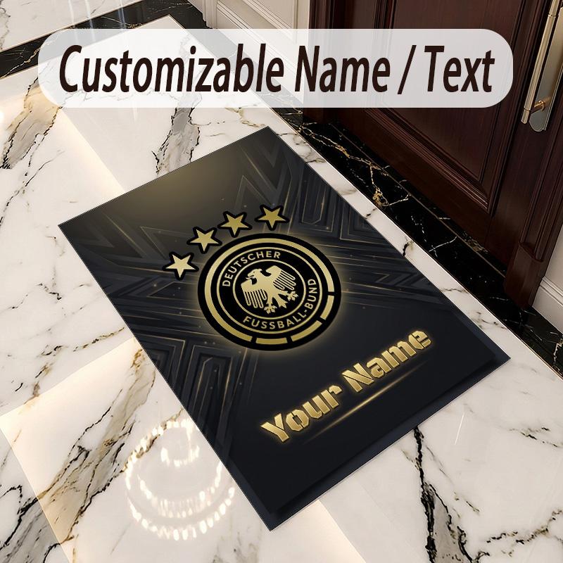 Crystal Velvet Rug Germany national football team Print Custom Name Text Floor Mat Home Decor