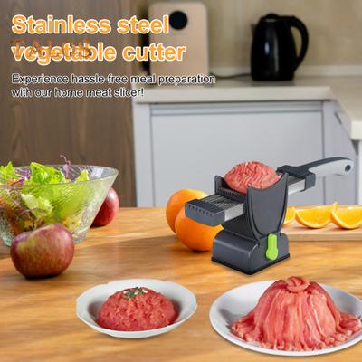 Meat Slicer Cutter for Meat Slicing Shredding Manual Food Slicer for Beef Pork Mutton Adjustable Thickness Meat Cutter with Sharpener