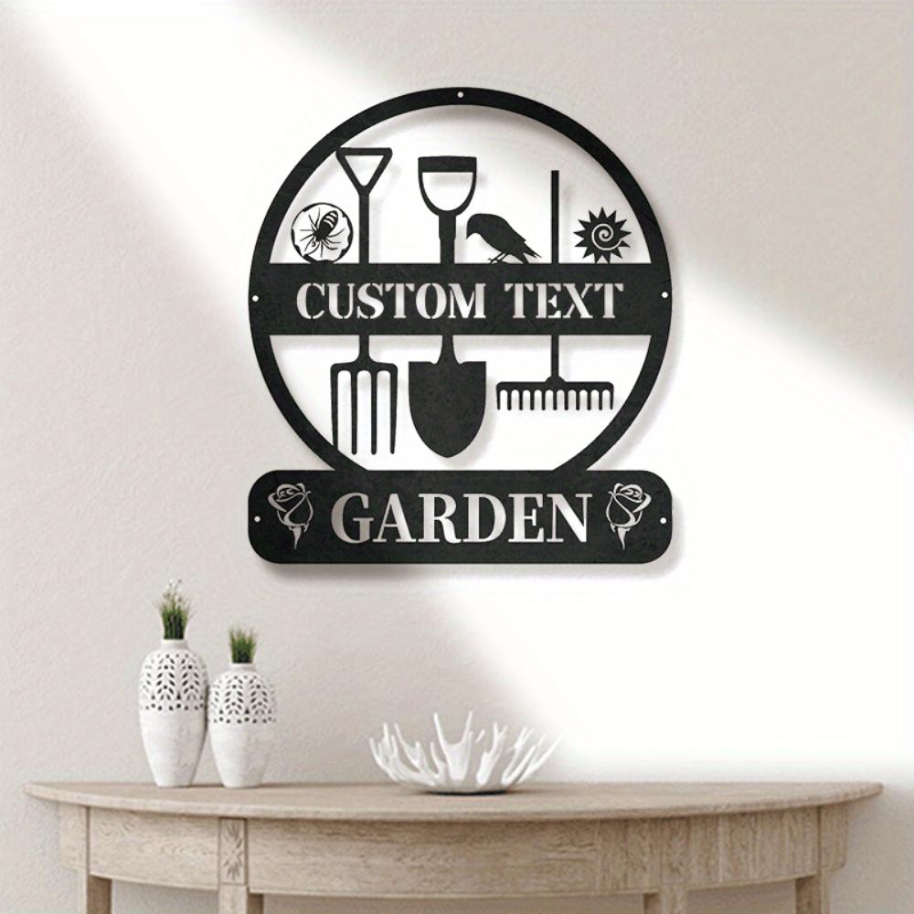 Einzigartiges Metall-Gartenschild im antiken Stil, personalisiertes Hofornament, stromlose Gartendekoration