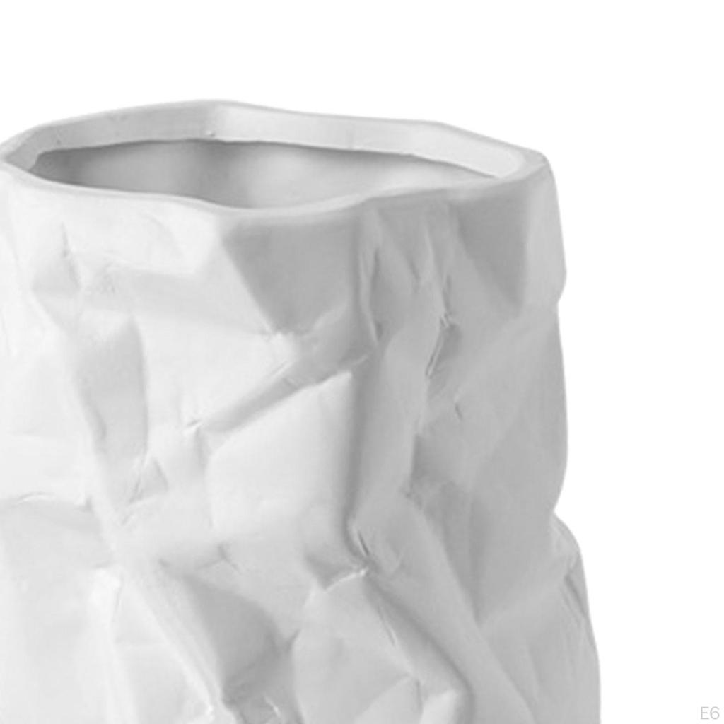 Crumpled Ceramic Flower Vase Elegant for Home Party Decoration Ornaments Housewarming Gift