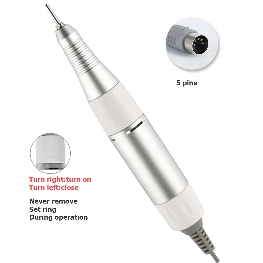 35000 U/min Elektrische Nagelfräser Maschine Nagelkunst Maschine Stift Edelstahl Fräser Griff Geeignet für Maniküre Bohrer und Zubehör Pediküre Feile