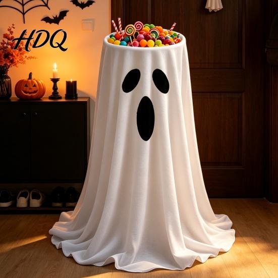 Halloween Dessert Station Ghost Candy Bowl Adjustable Height Large Holder Trick or Prop for Garden Treat Standing Storage Dish Porch Lawn